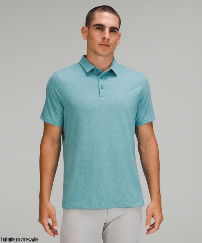 Lululemon Verkauf DELULU739 | Lululemon Deutschland Kurzarm-Poloshirt Mit Heather Crest Evolution